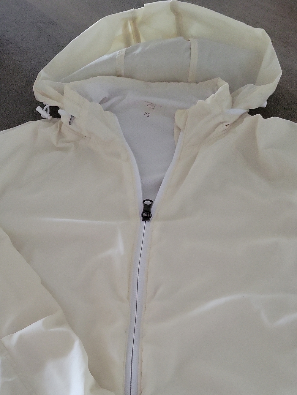 Calia Light Creamy Yellow Hooded Raincoat with Full Zip